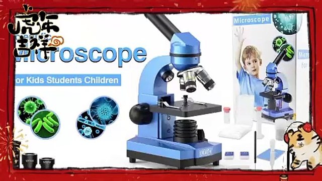 Microscope for Kids Beginners Children Student, 40X- 1000X Compound Microscopes with 52 pcs Educational Kits