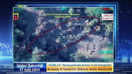 "GÜRZ-14" Operasyonunda Kırmızı ve Gri Kategoride Aranan 2 Terörist Etkisiz Hale Getirildi