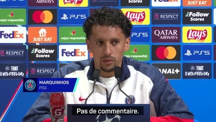 PSG - Quand Marquinhos refuse de répondre à une question sur Rabiot : "Pas de commentaire"