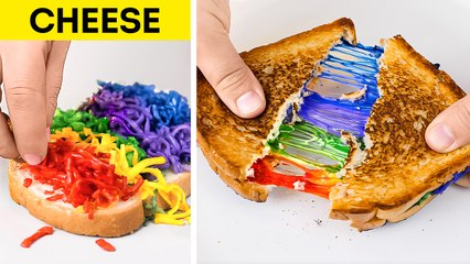 WOW  Rainbow Sandwich!  #123go #food #hacks #recipes #rainbow