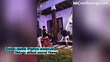 Heboh! Ini Detik-detik Plafon Rumah Ambruk Akibat Dentuman Sound Horeg di Malang