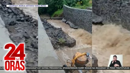 Pader, gumuho dahil sa ragasa ng baha; ilang kalsada sa Albay, hirap madaanan | 24 Oras