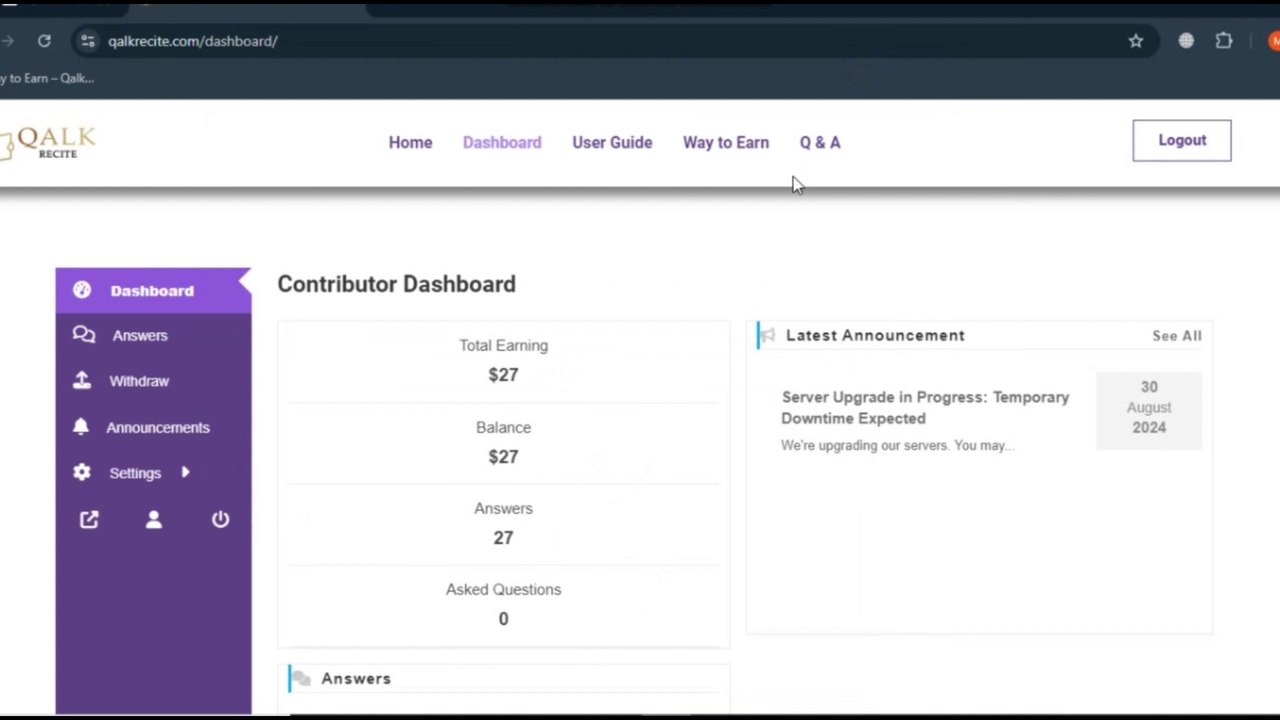 $28  in 2 Day From QalkRecite New Online Earning App  How to Earn Money Online  Jazzcash