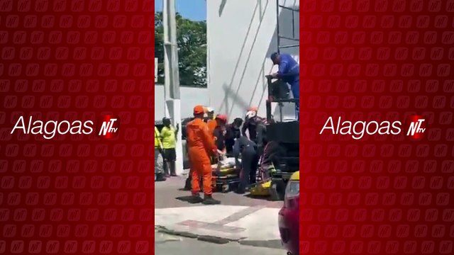 Homem sofre choque elétrico enquanto trabalhava em cima de andaime e é socorrido em Maceió