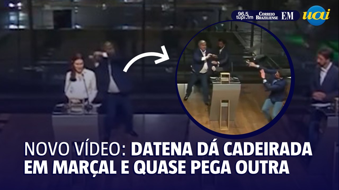 Datena dá cadeirada e quase pega outra: novo vídeo mostra tudo!