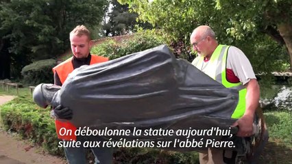 Une statue de l'abbé Pierre déboulonnée dans un fief d'Emmaüs