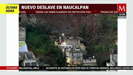 Se registra nuevo deslave en Naucalpan; un elemento de PC resultó lesionado