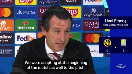 Download Video: Emery impressed by Villa's 'mature' Champions League debut