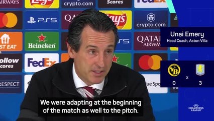 Emery impressed by Villa's 'mature' Champions League debut