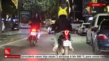 Aksaray'da motosikletli trafik magandaları kamerada