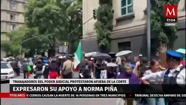 Trabajadores del Poder Judicial protestan afuera de la SCJN; muestran apoyo a Norma Piña