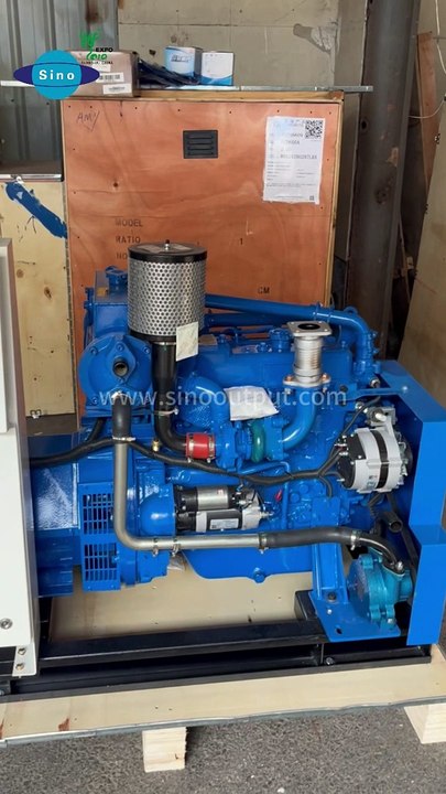 Sinooutput marine generator set rated power 30Kw, speed 1500rpm voltage 380V 50HZ.