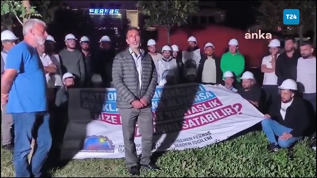 Fernas Madencilik Genel Merkezi önünde eylem yaptıkları için gözaltına alınan işçiler serbest bırakıldıktan sonra tekrar şirketin önüne geldi!