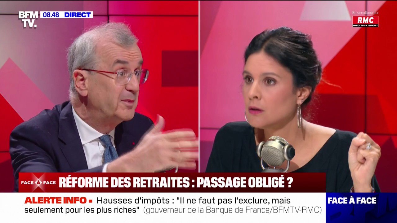 François Villeroy de Galhau (gouverneur de la Banque de France), sur la réforme des retraites: "Si on revient en arrière, on augmente les dépenses et donc on augmente la taille de l'effort"