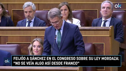 Feijóo a Sánchez en el Congreso sobre su ley mordaza: "No se veía algo así desde Franco"