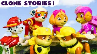 The Paw Patrol pups clone stories with Rubble Skye and Marshall for kids children