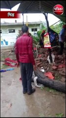 आश्रम की दीवार गिरने से संत की मौत