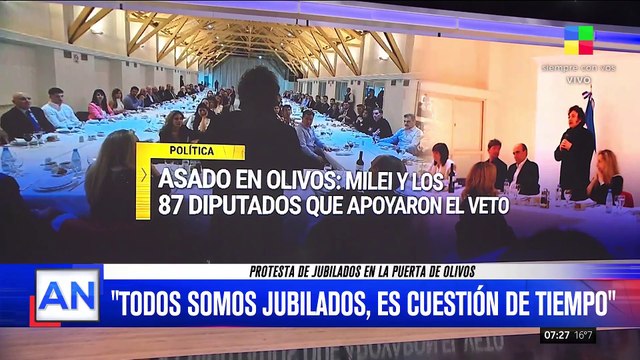 Asado en Olivos: hubo una manifestación de jubilados en la puerta