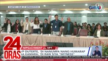 VP sa House hearing - paghahanda sa impeachment ang ginagawang imbestigasyon; iginiit na 'di sila magkaibigan ni PBBM | 24 Oras