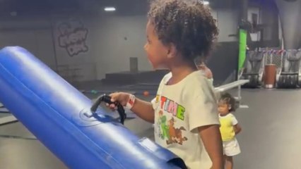 'Teaching Them Young!' - Dad scores hilarious victory against daughter in balance beam clash