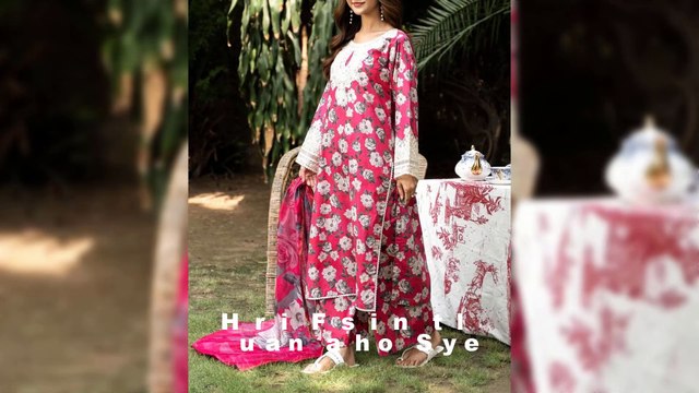 Long Shirt three piece dress design 2024//All over printed trending casual wear dress designs