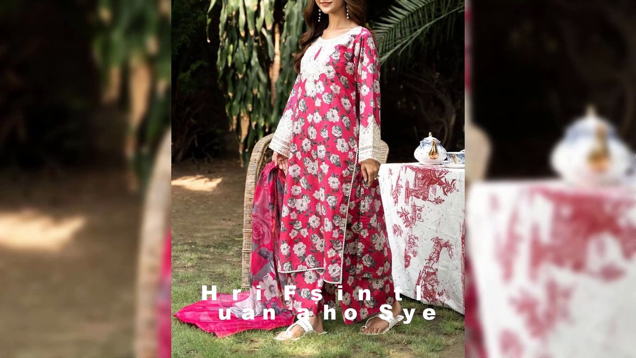 Long Shirt three piece dress design 2024//All over printed trending casual wear dress designs