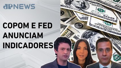 Dólar cai pela quinta vez seguida de olho na taxa de juros; Ghani, Amanda e Beraldo comentam