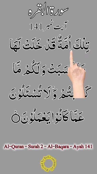 Al-Quran - Surah 2 - Al-Baqara - Ayah 141 | hafiz salman ali - video ...