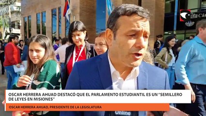 Oscar Herrera Ahuad destacó que el Parlamento Estudiantil es un “semillero de leyes en Misiones”