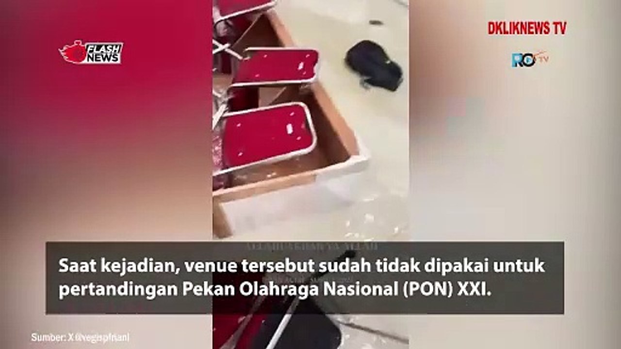 Atap Venue Menembak PON di Aceh Jebol Karena Hujan Deras