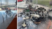 Arde una moto de la Guardia Civil de Tráfico en una gasolinera en Lorca: 