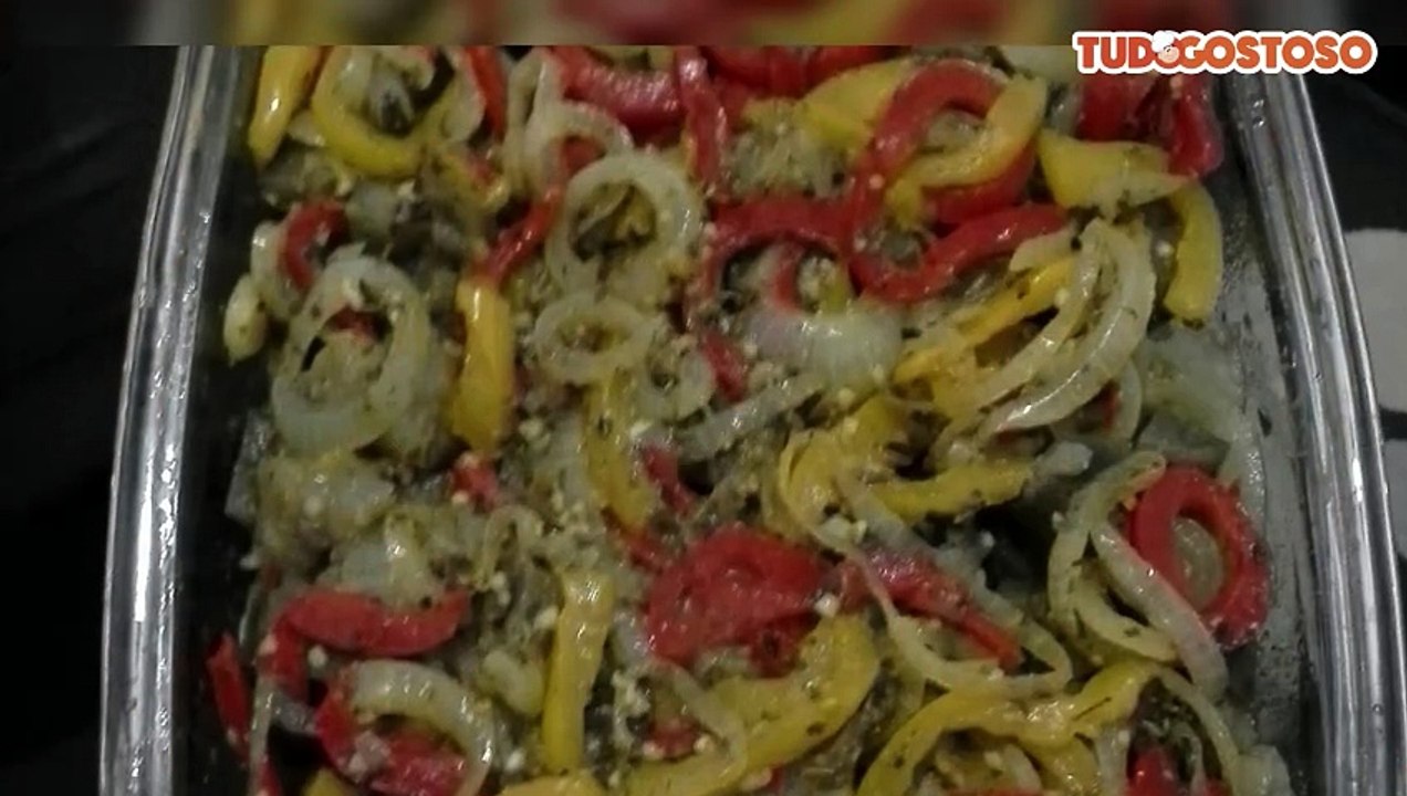 Salada de berinjela e pimentão