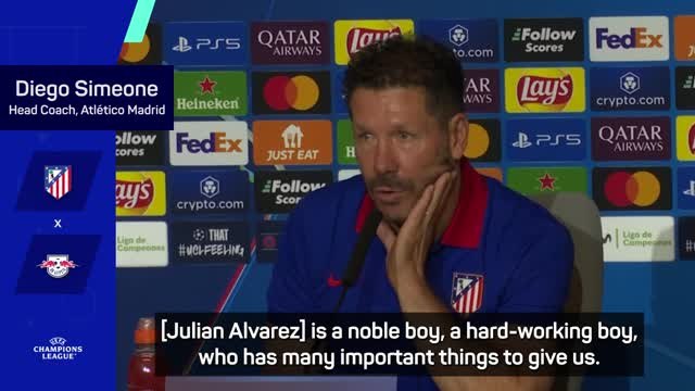 Simeone urges Atletico to have patience with Alvarez