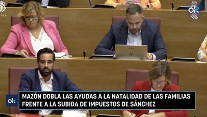 Mazón dobla las ayudas a la natalidad de las familias frente a la subida de impuestos de Sánchez