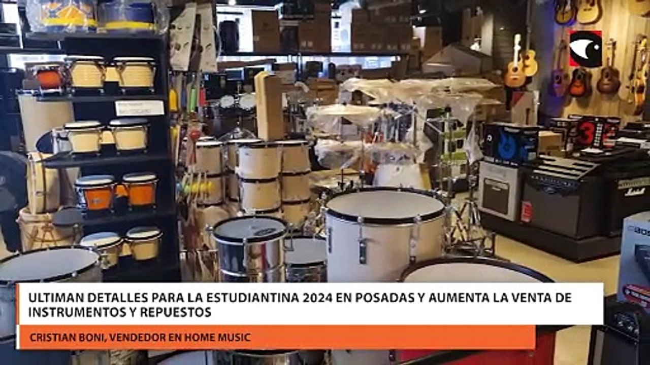 Ultiman detalles para la Estudiantina 2024 en Posadas y aumenta la venta de instrumentos y repuestos.