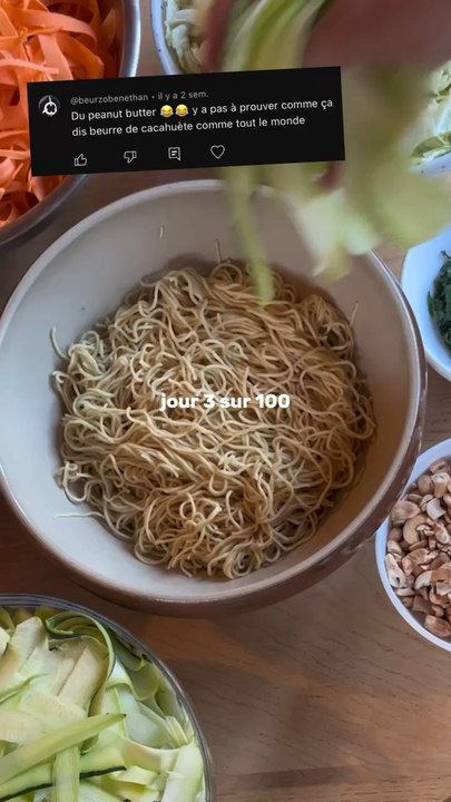 Jour 3/100 - Nouilles au beurre de cacahuète 