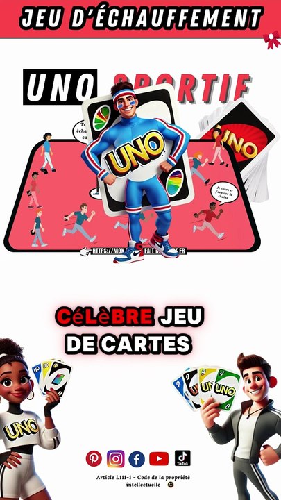 Règle du jeu du UNO SPORTIF - jeu sportif d'échauffement pour enfant