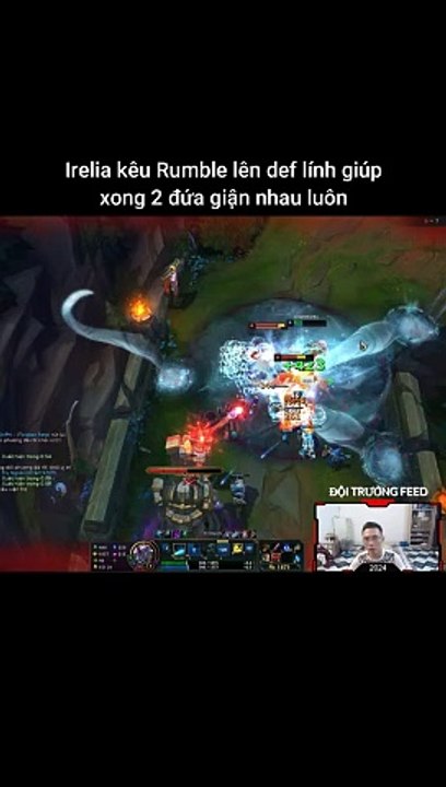 Irelia kêu Rumble lên def lính giúp xong 2 đứa giận nhau luôn #irelia #illaoi #lienminhhuyenthoai #leagueoflegends