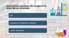 What factors influence the solubility of heavy metals in nature?