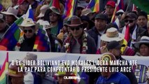 O ex-líder boliviano Evo Morales lidera marcha até La Paz para confrontar o presidente Luis Arce