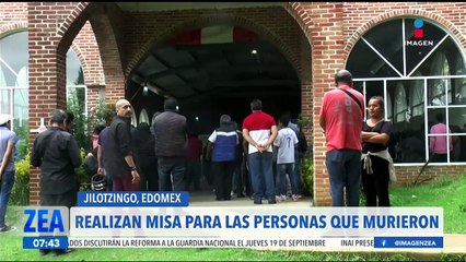 Realizan misa por las víctimas del desgajamiento de un cerro en Jilotzingo, Edoméx