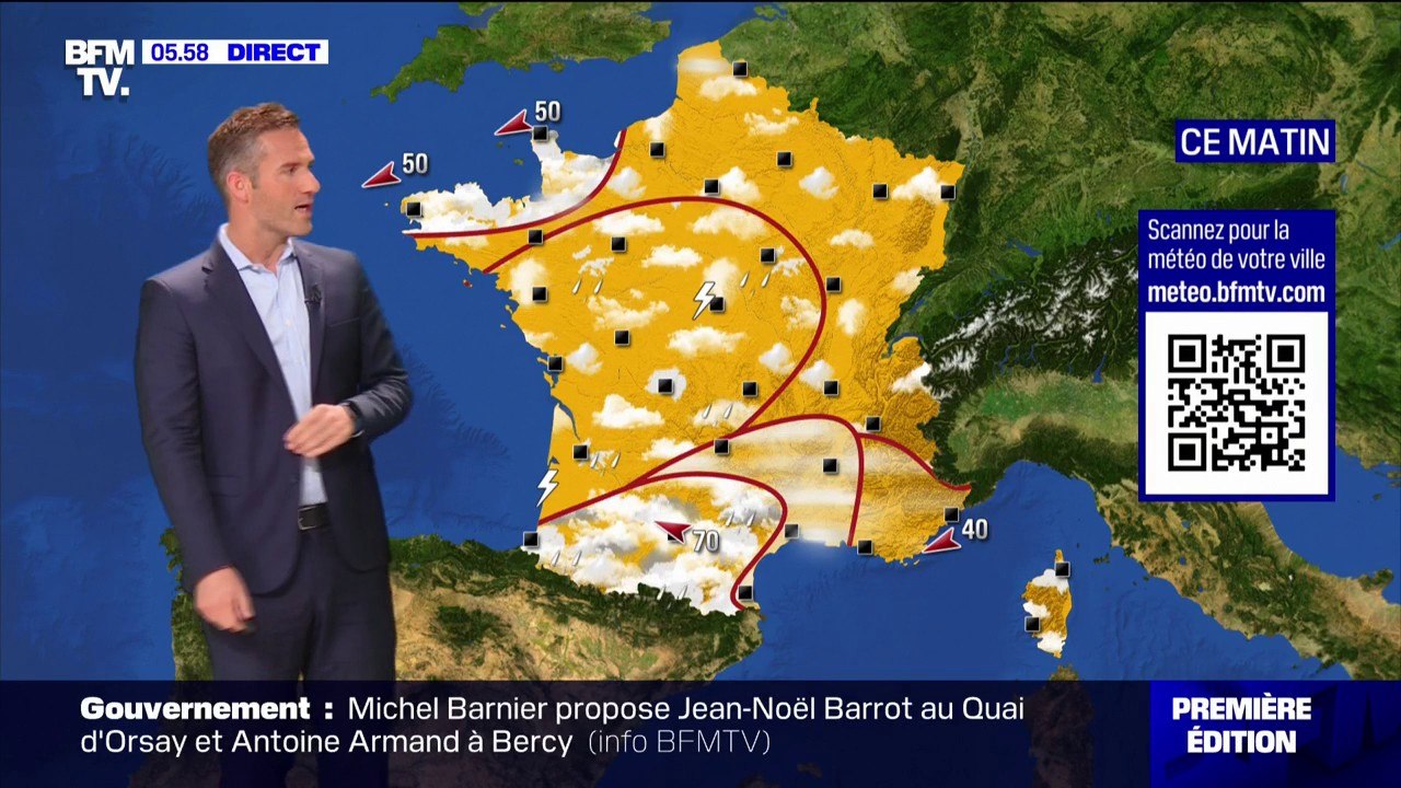 Des orages et des averses attendus dans le sud-ouest du pays ce vendredi, du soleil sur la partie nord