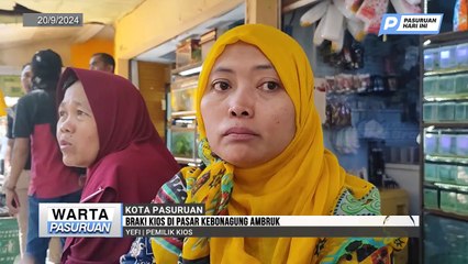 Brak! Kios di Pasar Kebonagung Ambruk