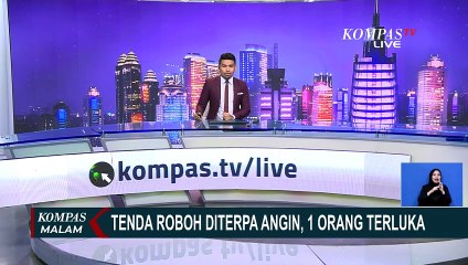 Tenda Roboh Diterpa Angin di Alun-Alun Cianjur, 1 Orang Terluka Terimpa Tiang