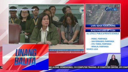 VP Duterte, tumangging manumpa sa pagdinig ng Kamara; sinabing resource person siya at hindi witness | Unang Balita
