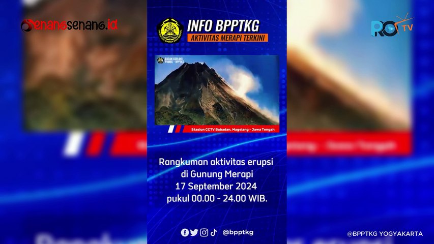 Gunung Merapi Muntahkan Awan Panas Periode 17-19 September 2024