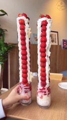 Yummy  Strawberry glass cake #viral #viralvideo