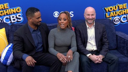 Damon Wayans Jr., Essence Atkins, Dean Lorey "You're Laughing at CBS: A Night of Sit-DOWN Comedy" Event Blue Carpet