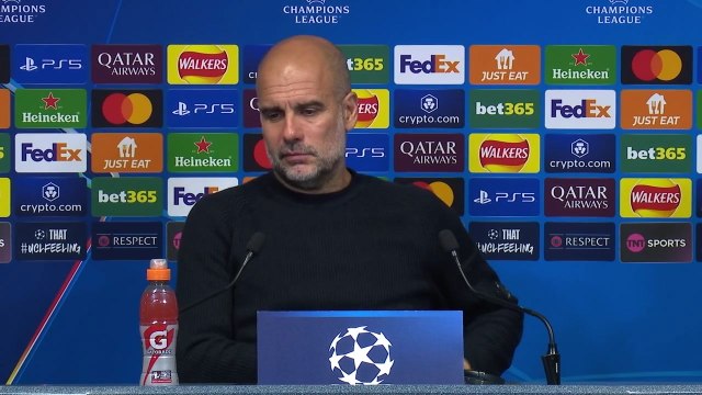Manchester City boss Pep Guardiola reacts to their 0-0 draw with Inter Milan