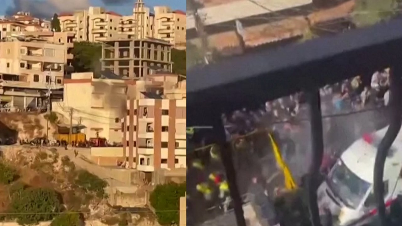 Dos de las explosiones en Líbano durante los ataques a walkie-talkies